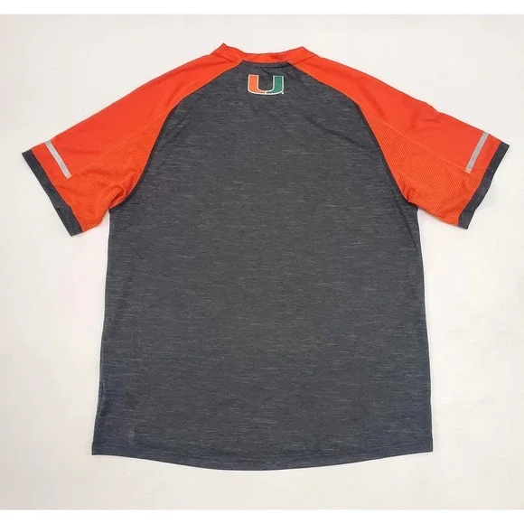 Adidas Climalite Mens Black Miami Hurricanes Tshirt Athletics NCAA Large - Picture 3 of 11